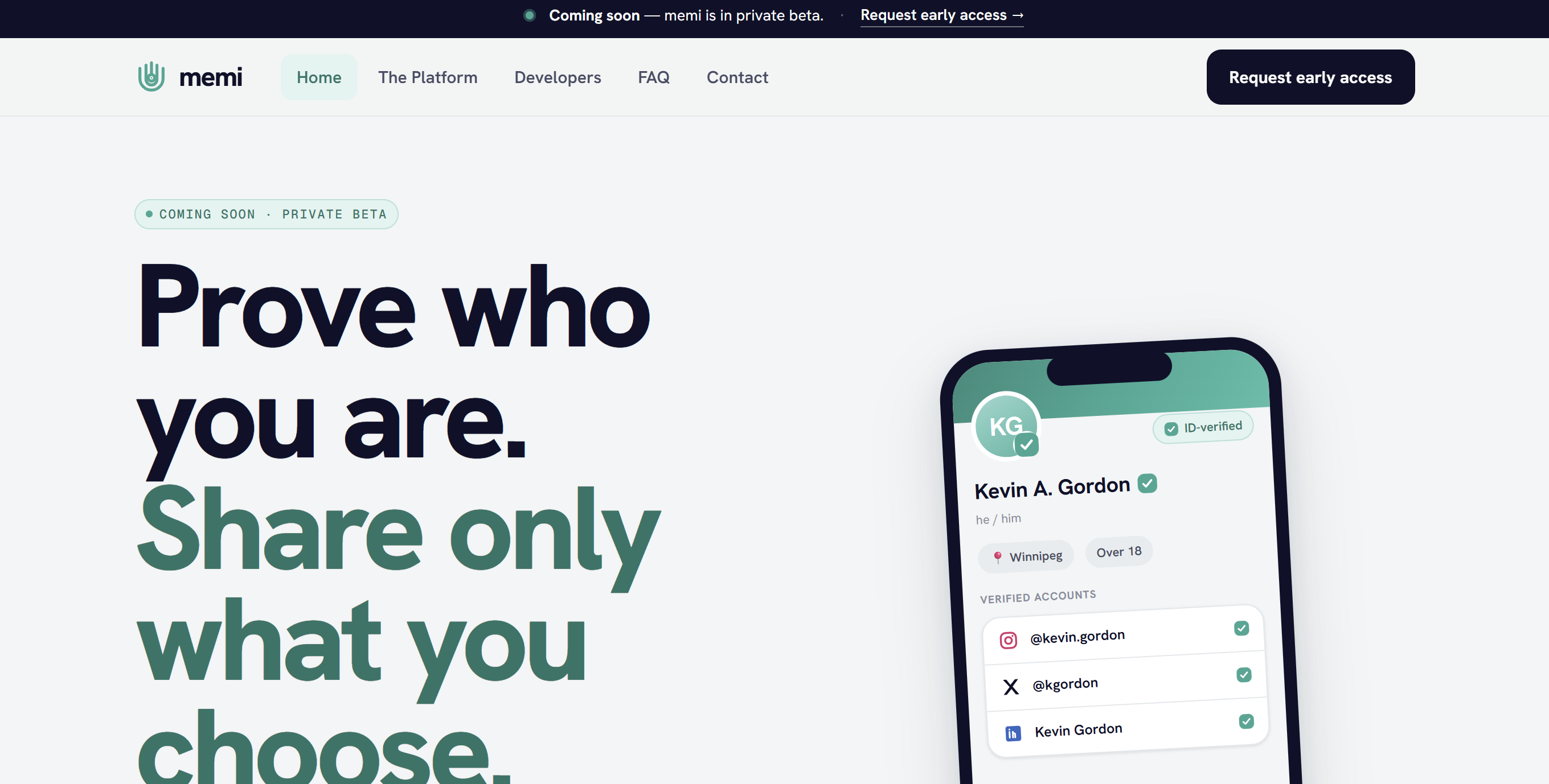 Preview of the VerifiedByMemi website